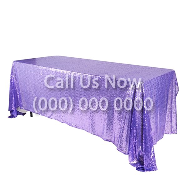 Lavender Rectangular Sequin Tablecloth